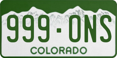 CO license plate 999ONS