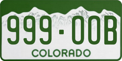 CO license plate 999OOB