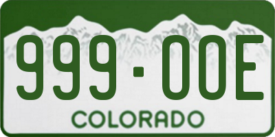 CO license plate 999OOE