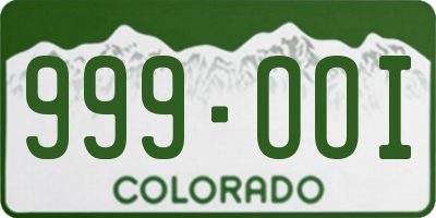 CO license plate 999OOI