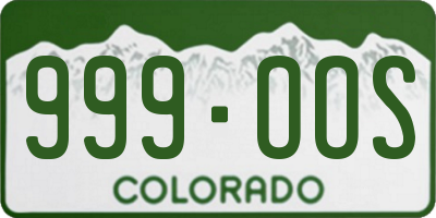 CO license plate 999OOS