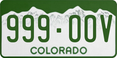 CO license plate 999OOV