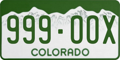CO license plate 999OOX