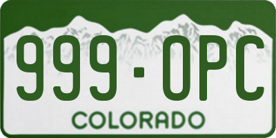 CO license plate 999OPC