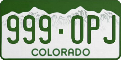 CO license plate 999OPJ