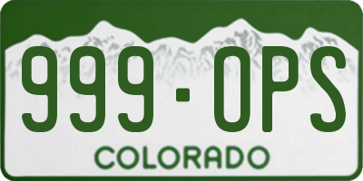 CO license plate 999OPS