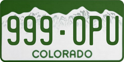 CO license plate 999OPU