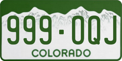 CO license plate 999OQJ