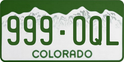 CO license plate 999OQL