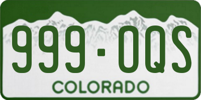 CO license plate 999OQS