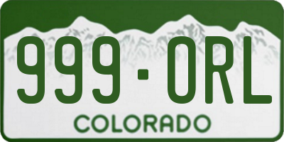 CO license plate 999ORL