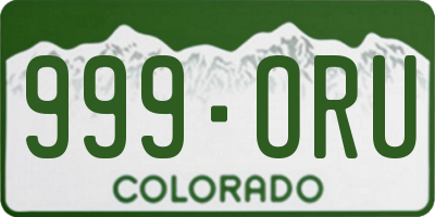 CO license plate 999ORU