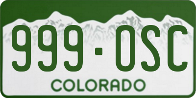 CO license plate 999OSC