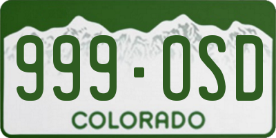 CO license plate 999OSD