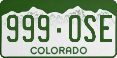 CO license plate 999OSE