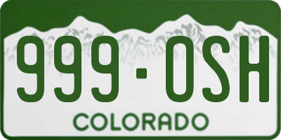 CO license plate 999OSH
