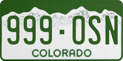 CO license plate 999OSN