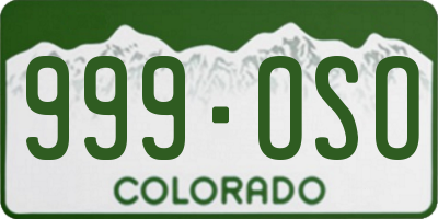 CO license plate 999OSO
