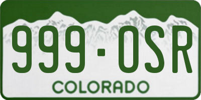 CO license plate 999OSR