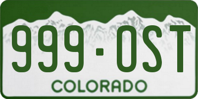 CO license plate 999OST