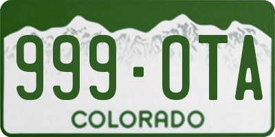 CO license plate 999OTA