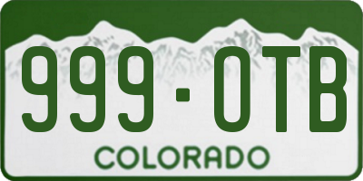 CO license plate 999OTB