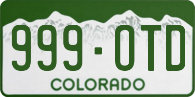 CO license plate 999OTD