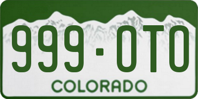CO license plate 999OTO