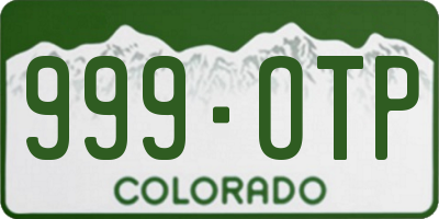 CO license plate 999OTP
