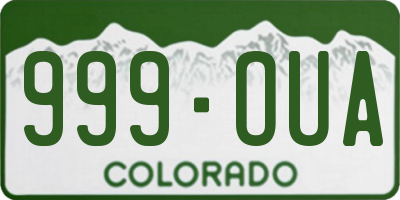 CO license plate 999OUA