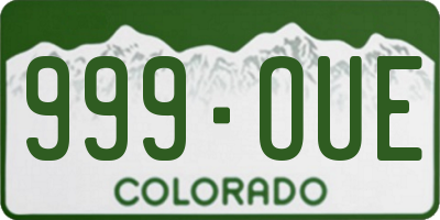 CO license plate 999OUE