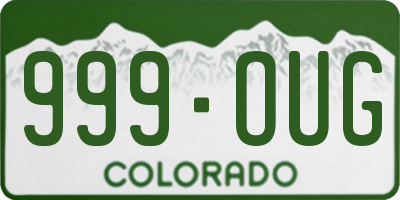 CO license plate 999OUG