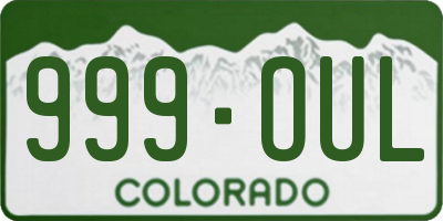 CO license plate 999OUL