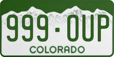 CO license plate 999OUP