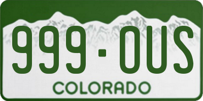 CO license plate 999OUS