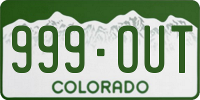 CO license plate 999OUT