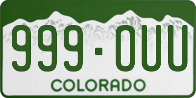 CO license plate 999OUU