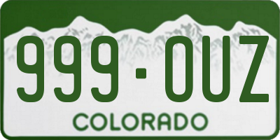 CO license plate 999OUZ