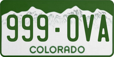 CO license plate 999OVA