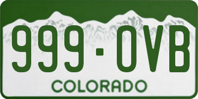 CO license plate 999OVB