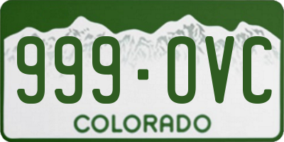 CO license plate 999OVC