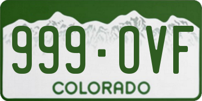 CO license plate 999OVF