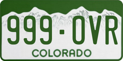 CO license plate 999OVR