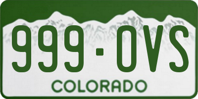 CO license plate 999OVS