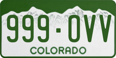 CO license plate 999OVV