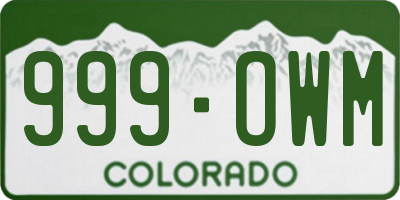 CO license plate 999OWM
