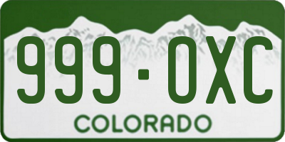 CO license plate 999OXC