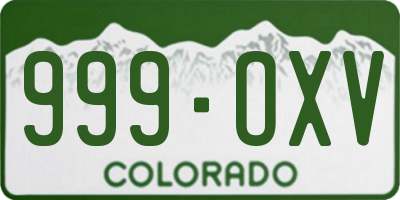 CO license plate 999OXV