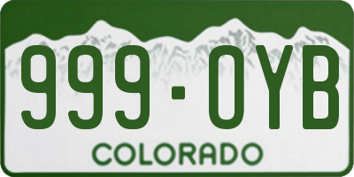 CO license plate 999OYB