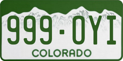 CO license plate 999OYI
